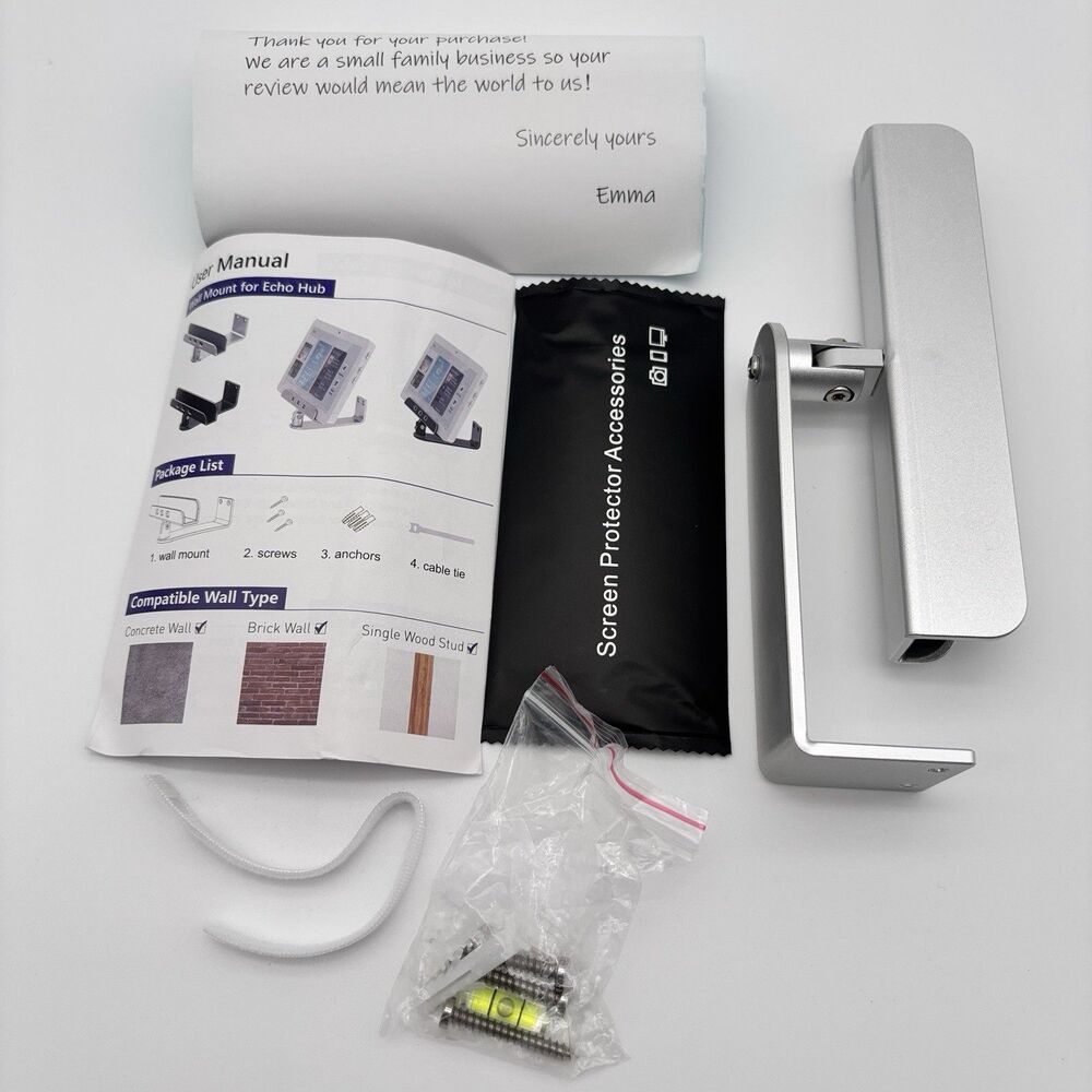 Wall Mount for Amazon Echo Hub Rotatable Bracket Silver